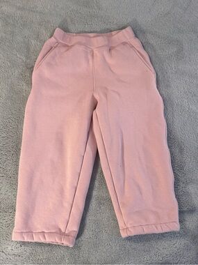 Uniqlo Kids Pile-Lined Fleece Sweatpants Joggers Pink | Size 3-4 Years